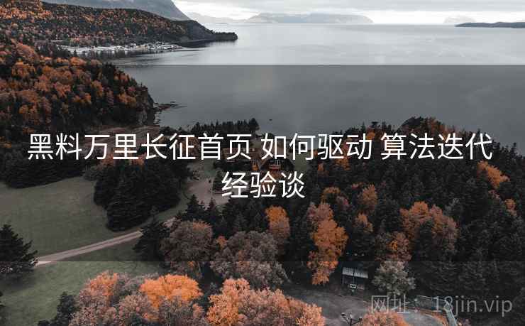 黑料万里长征首页 如何驱动 算法迭代 经验谈
