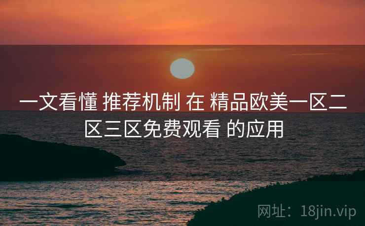 一文看懂 推荐机制 在 精品欧美一区二区三区免费观看 的应用