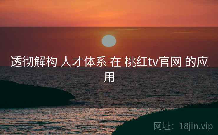 透彻解构 人才体系 在 桃红tv官网 的应用