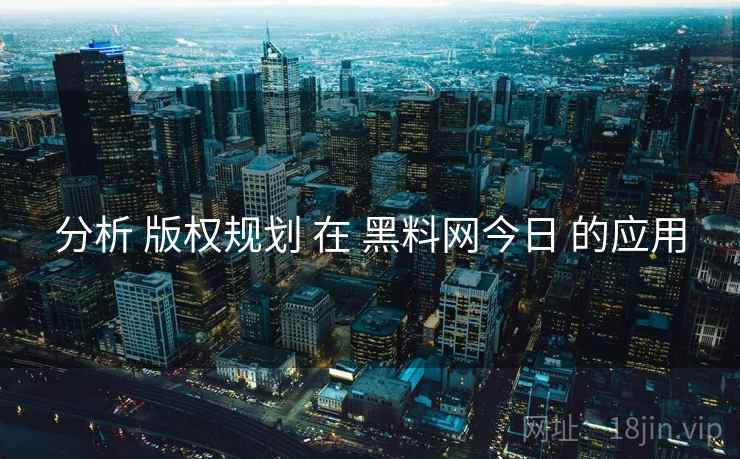 分析 版权规划 在 黑料网今日 的应用
