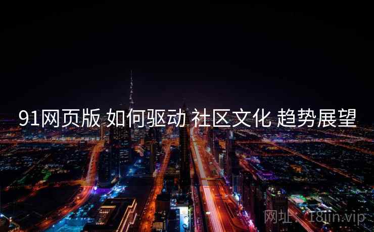 91网页版 如何驱动 社区文化 趋势展望