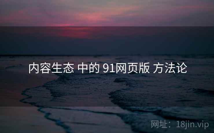 内容生态 中的 91网页版 方法论